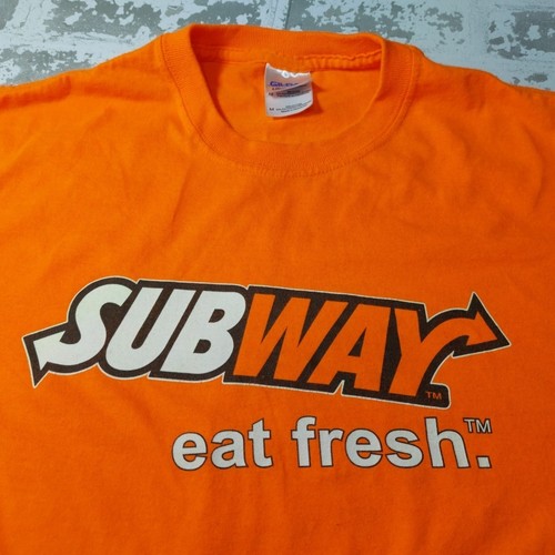 Camiseta Subway Naranja Talla Mediana Restaurant Subs Oficial Unisex Camiseta - Imagen 2 de 7