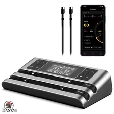 500FT Bluetooth Meat Thermometer with Smart Dual-Sensor and Real-Time Tracking