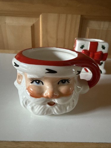 Vintage Santa Mini Mug And Present Ceramic Topline Imports Japan MCM Rare L@@K - Bild 4 von 12