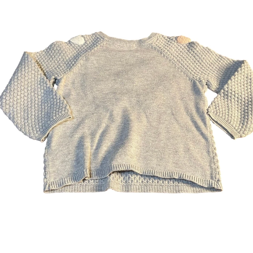 H&M Gris Claro Palomitas Tejido Corazón Bordado Crew Suéter TALLA 12-18M Foto 3 de 3