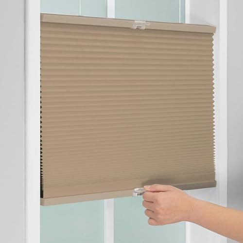 Cordless 1.5" Blackout Top Down Bottom Up Cellular Shade, 48" W x 60" H, Latte - Picture 6 of 7