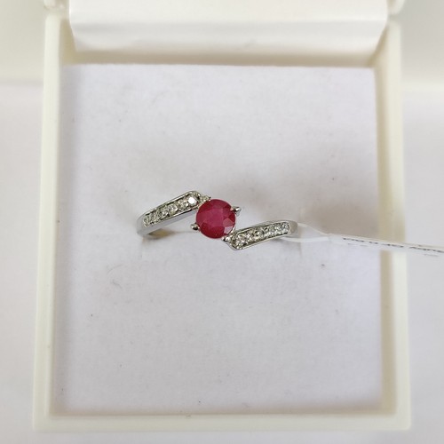Ruby Ring 925 Sterling Silver Simple Everyday Jewelry Gift for Women Dainty Ring - Picture 2 of 9
