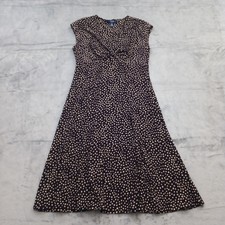 Chaps Dress Medium Purple Polka Dot Knee Length Sleeveless Pullover