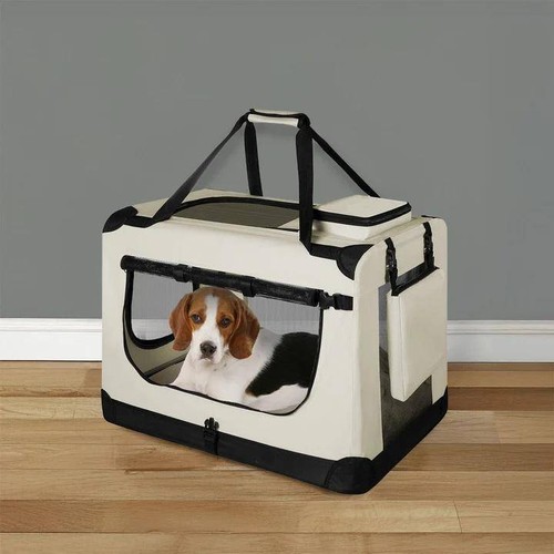 Hundetransportbox Hundebox faltbar Autotransportbox L Beige B-WARE - Bild 2 von 7