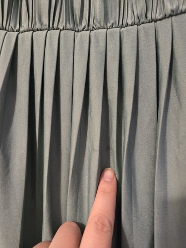 H&M Sage Green Pleated Dress Casual Party Wedding Sz M Sleeveless Grecian Style - Picture 3 of 8