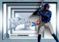 2022 Bowman Chrome In 3-D #B3D-9 Cristian Hernandez Chicago Cubs