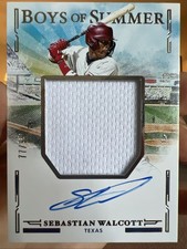2025 Panini Boys of Summer Baseball Sebastian Walcott RC Patch Auto /99 Rangers