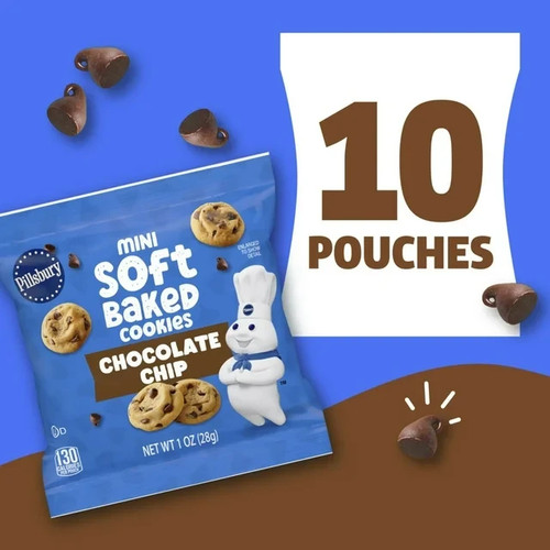 Pillsbury Mini weiche gebackene Kekse, Schokoladenstückchen, Snackbeutel, 10 Stück, 10 Unzen - Bild 3 von 9