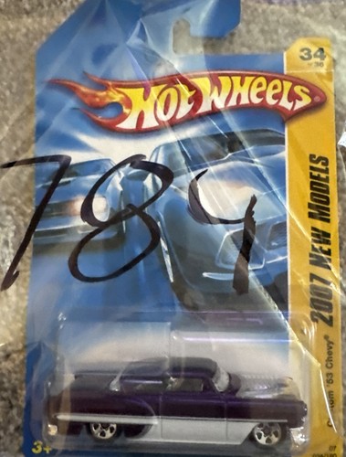 Chevy Hot Wheels 2007 nuevos modelos 34/36 personalizado 53 púrpura y blanco - Imagen 3 de 3