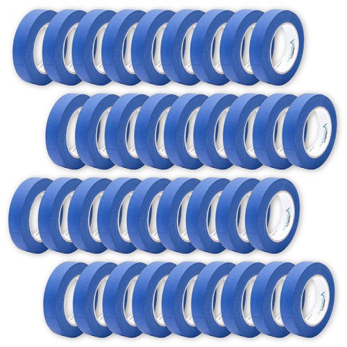 36 Rolls 0.94 Inch Blue Painters Tape Bulk Pack, Medium Adhesive That Sticks ...