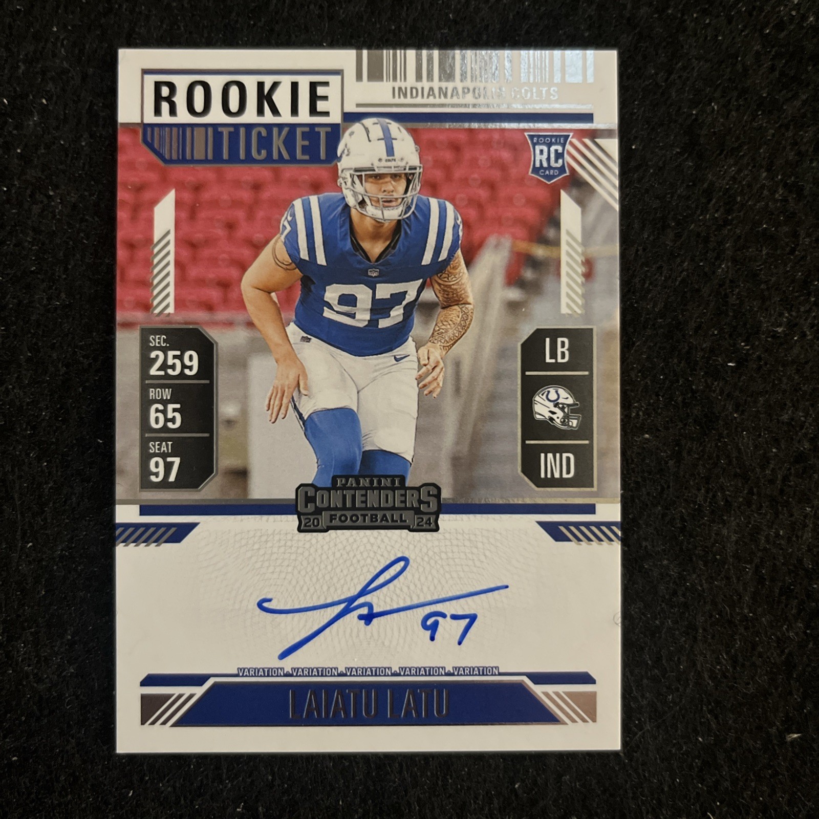 2024 Panini Contenders Football Laiatu Latu Rc Rookie Ticket Auto #129
