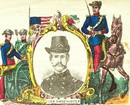 Civil War Patriotic Letter Sheet Cut Vignette w/ Partial Handwritten Letter