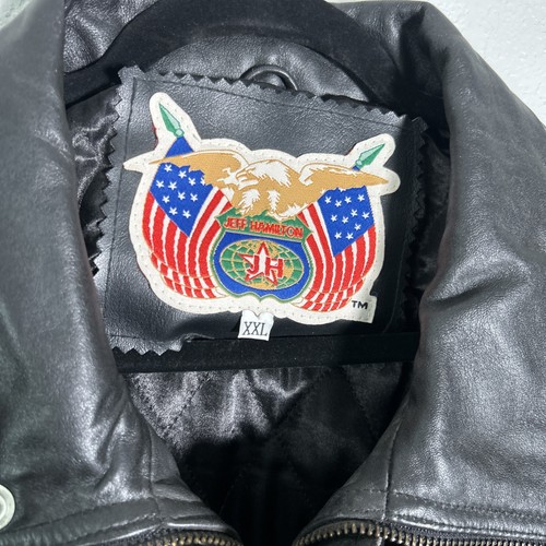 Authentic Jeff Hamilton Rams Black Leather Vintage Jacket Size XXL - Picture 6 of 13