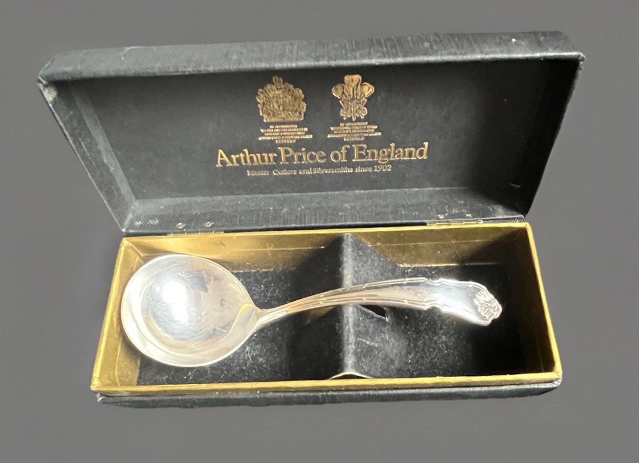 Vintage Arthur Price Silver-Plated Sauce Ladle Ritz Pattern - Boxed