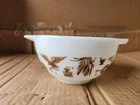 Vintage Pyrex 441 Americana Eagle Cinderella Bowl White & Brown 1 1/2 pint