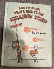 RARE 1937 Dr. Seuss…Mulberry Street (1st Ed, white pants, red shirt, cloth HC)