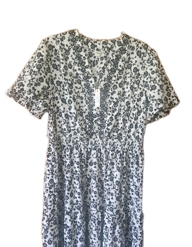 Max Studio Crepe Smocked Floral Tiered Maxi Dress Plus White/Black SZ 2X NWT - Picture 3 of 11
