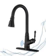 Black Kitchen Faucet, Touchless Kitchen Faucet with Pull Down Sprayer - Matte...