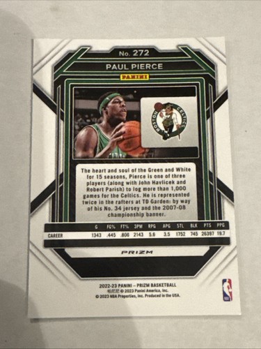 Paul Pierce 2022-23 Panini Prizm Ice Prizm #272 Boston Celtics - Picture 2 of 10