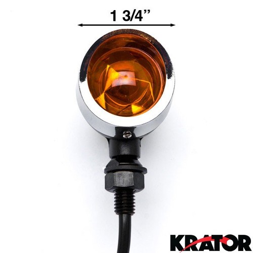 High Quality Universal Motorcycle Chrome/Black Turn Signals Blinker Amber Lens - Picture 5 of 6
