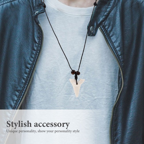 Shark's Tooth Charm Pendant Shark's Tooth Necklace Women Cooling Jewelry - Picture 6 of 12