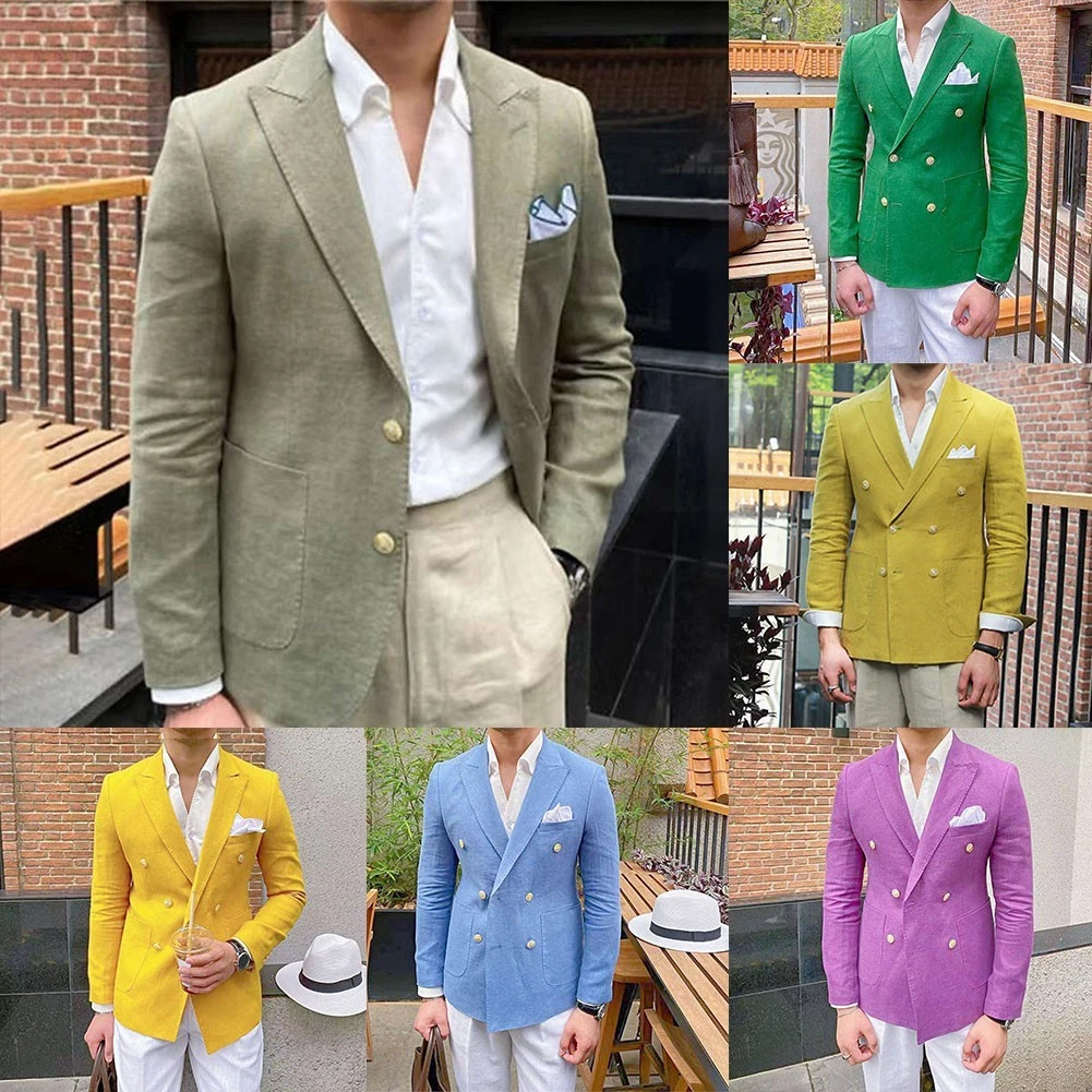 Comfortable Men Blazer Slim Spring Summer Business Fit Lapel Blazer Male
Opens in a new window or ta