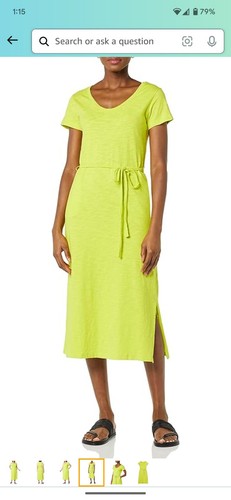 Amazon Essentials Women's Short-Sleeved Belted Midi T-Shirt Dress. BR9L - Picture 2 of 8