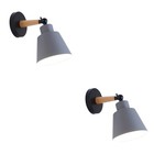 2 stücke 5W E27 Nordische Art Weißes Licht Einfache Massivholzkorridorlampe