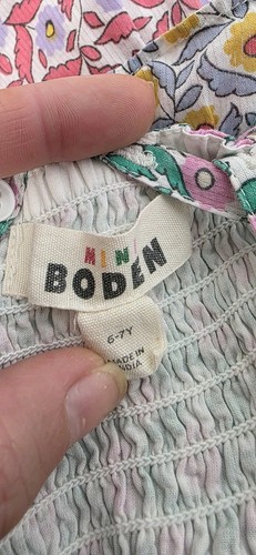 Mini Boden Tank Sundress Hotch Potch Floral Tiered Dress Girls Sz 6-7 yrs Flawed - Picture 6 of 6