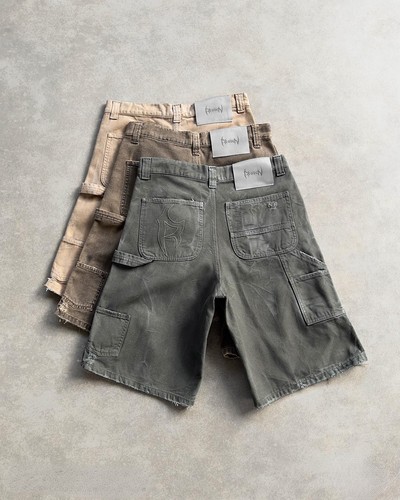Reaven Men's Distressed Denim Shorts - Summer Hip Hop Jorts Loose Fit - Picture 10 of 17