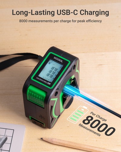 2-in-1 Tape Measure with Laser, 197-ft Laser Tape Measure & 9.8-ft Self-Locki... - Picture 9 of 9