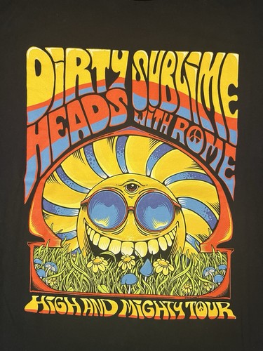 Dirty Heads & Sublime with Rome TShirt Adult Size Large Blue High Mighty Tour - Picture 2 of 6
