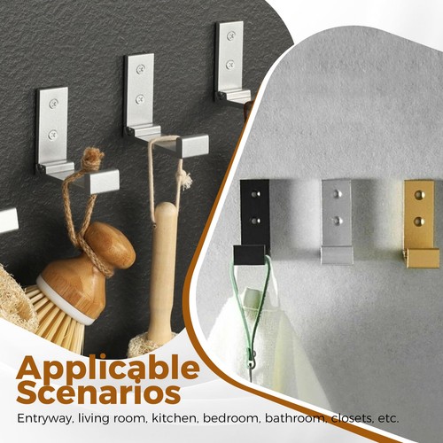 10 Pack Folding Hooks, Wall Mounted Coat Hooks for Backpack, Coat, Towel, Hat... - Bild 7 von 9