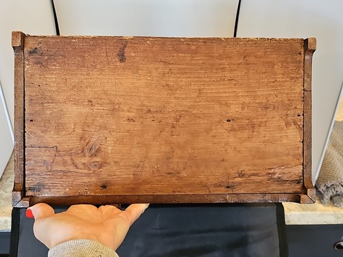 Antique Original Walnut Dresser Tabletop Vanity Make-Up Twin Post Shaving Mirror - Picture 13 of 14