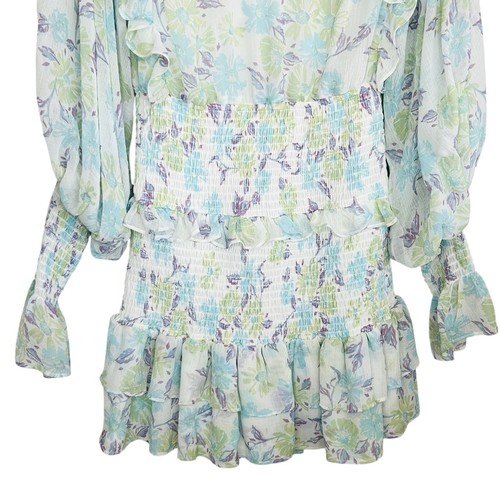 Sabo Skirt Zaina Floral Cutout Mini Dress Small Fairy Coquette Romantic Ruffle - Picture 13 of 19