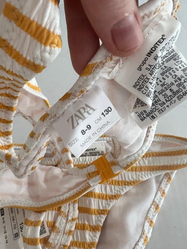 New ZARA Kids Girls Yellow Stripe Bikini Swim Suit Size 9 10 Years Y808B - Picture 5 of 10