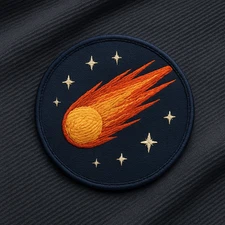 Shooting Comet Embroidered Patch Iron-On Shooting Star Applique for Jacket Back