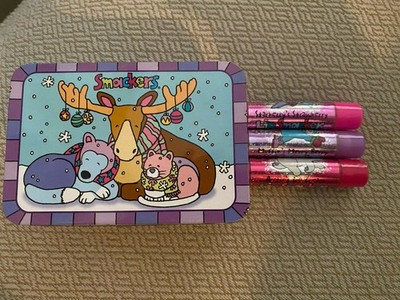 Bonne Bell Lip Smacker Vintage Holiday Tin + 3 Different Lip Smacker Flavors *
