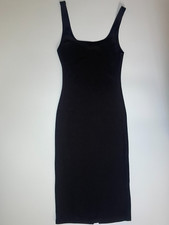 Zara Black Dress Size Small Sleeveless Stretch Midi Bodycon Women's