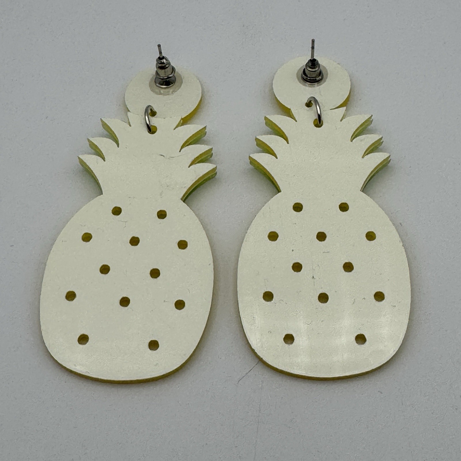 Statement Earrings Pineapple Fruit Dangle Acrylic… - image 2