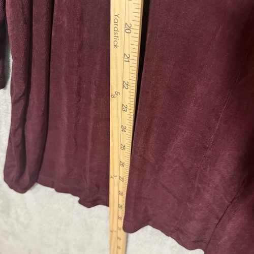 NWT Citiknits Tunic 3X Women 3/4 Sleeves V-Neck Top Plus Maroon Travel Slinky - Picture 4 of 8