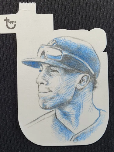2023 TOPPS GLEYBER TORRES ARTIST ORIGINAL SHAPED SKETCH CARD 1/1