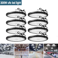 8 Pack 300W UFO LED High Bay Light Industrial Factory Warehouse Shop Commercial