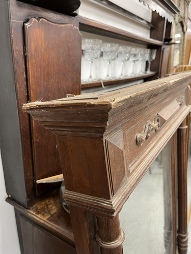 Large French 19th Century Overmantle Mirror with Carved Detail W: 100 x H: 132cm - Picture 12 of 12