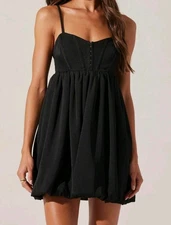 NWOT ASTR the Label Bustier Bubble Hem Mini Dress Black Medium