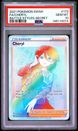 2021 Pokemon Sword & Shield Battle Styles Cheryl #173/163 Secret Rare PSA 10