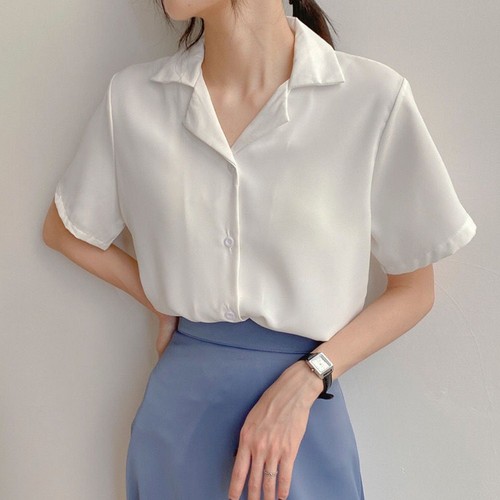 Blouse Dating Going Out Solid Color Casual Fashionable Polyester Retro - Picture 3 of 17