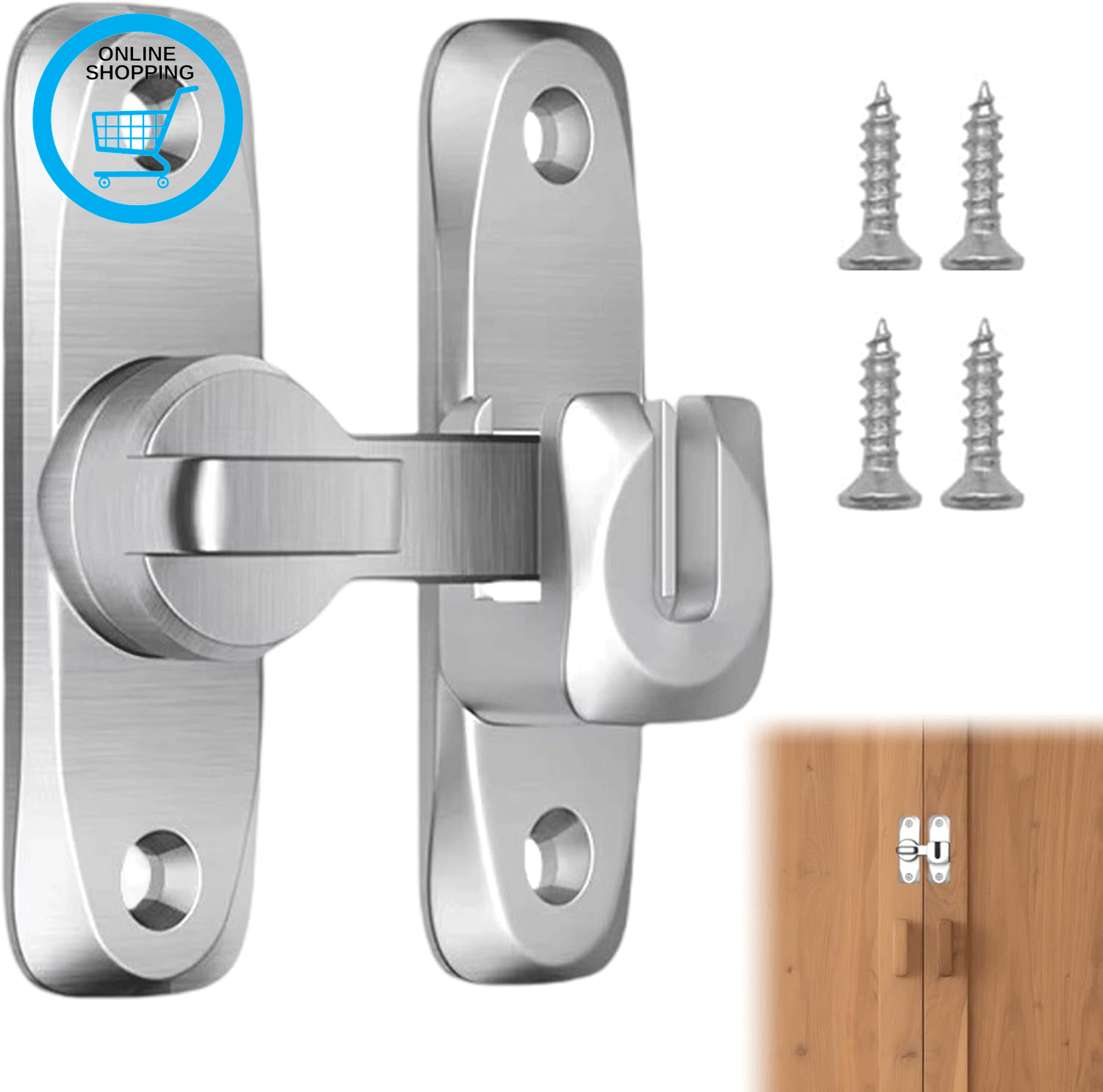 1Pcs Flip Door Latch, 90/180 Degree Flip Door Latches, Right Angle Barn Door Gat