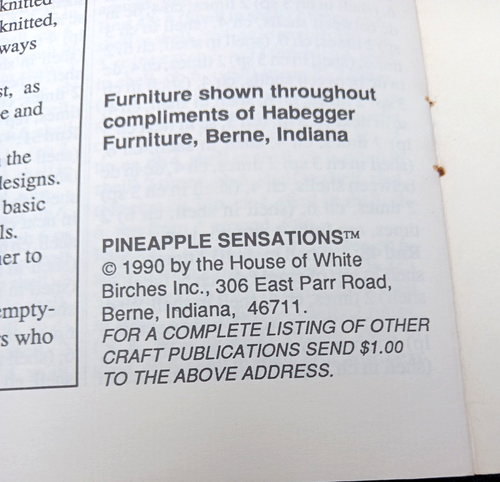 Pineapple Sensations Häkelanleitungen Heft 7 Anleitungen, 1990 - Bild 7 von 7