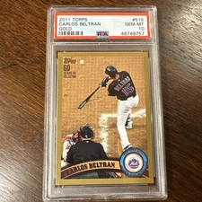 PSA 10. 2011 Topps Carlos Beltran Gold 60 Years Of Collecting #0098/2011